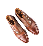 Button Boots With Hand Stained Patina