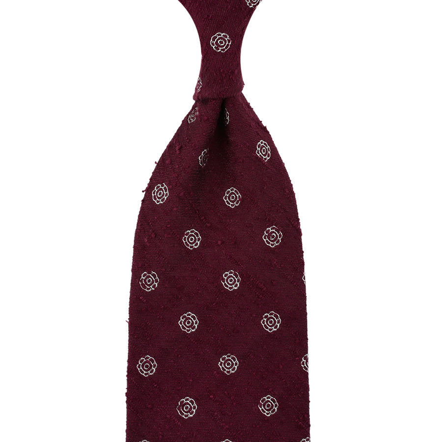 Shibumi Flower Shantung Silk Tie Hand Rolled
