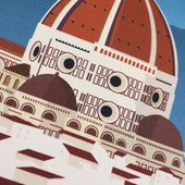 Firenze Travel Poster Silk Pocket Square Duomo 40x40cm