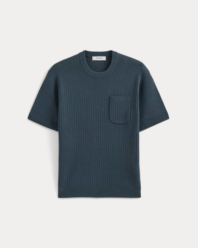 Textured Knit Tee | Midnight Navy