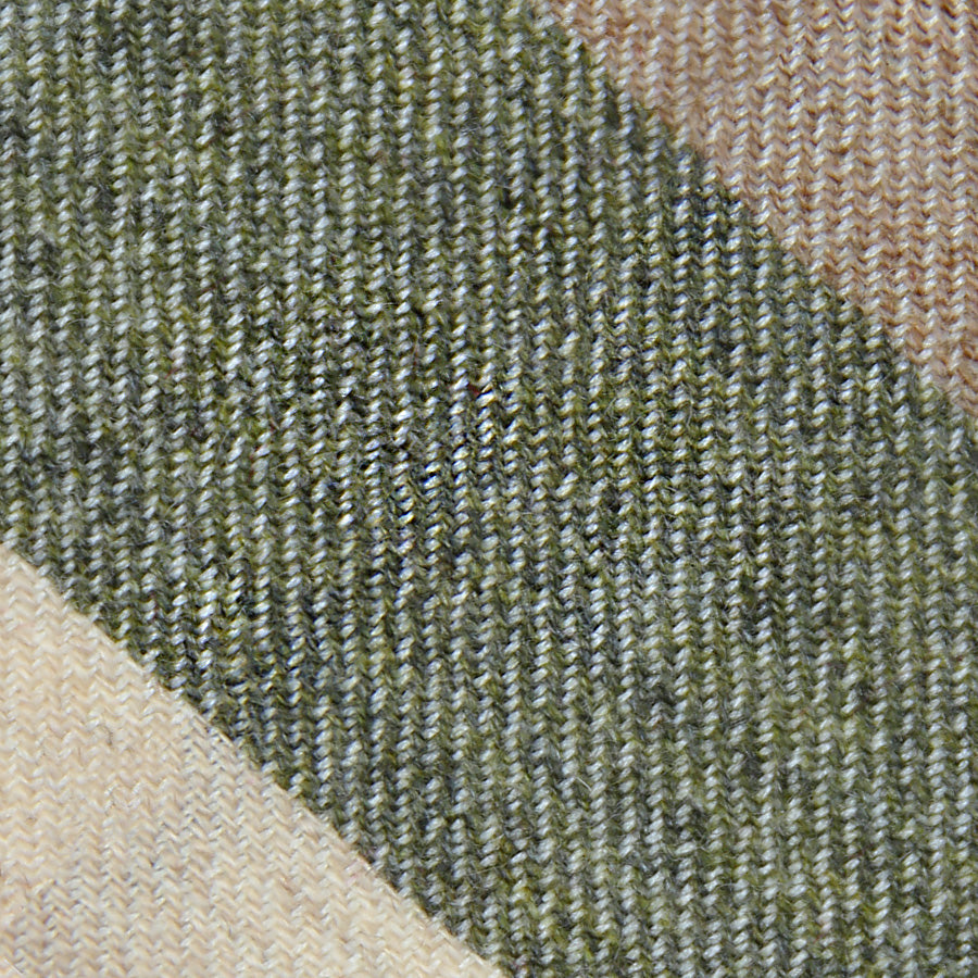 Triple Stripe Pure Cashmere Bespoke Tie Beige Moss