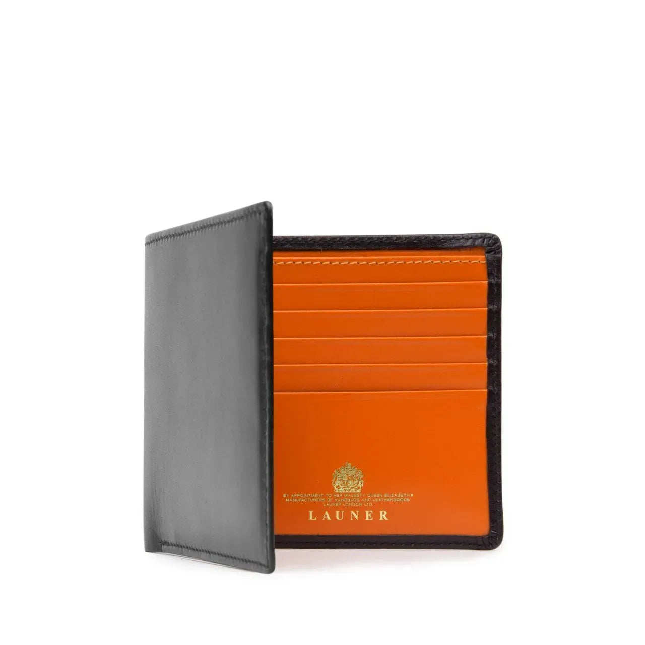 Ten credit card wallet – Ebony Black / Tangerine
