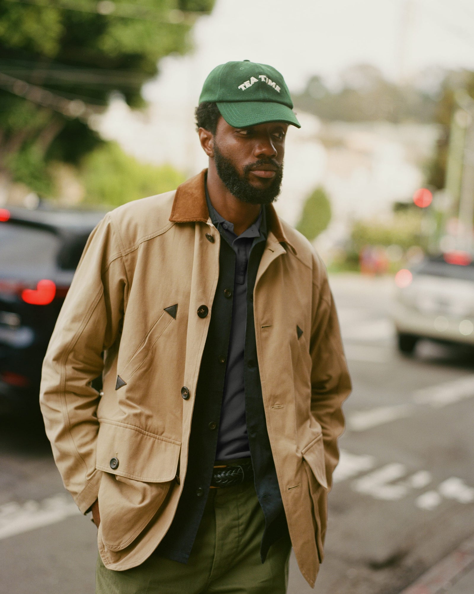Light Brown Cotton Gabardine Barn Jacket