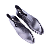 Plain Boot With Zipper In Crust Calf Leather
