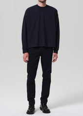 London Tapered Slim Brushed Sateen in Deep Navy