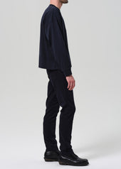 London Tapered Slim Brushed Sateen in Deep Navy
