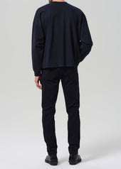 London Tapered Slim Brushed Sateen in Deep Navy
