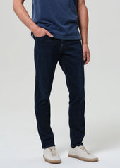 London Tapered Slim Cashmere Denim in Dark Tint