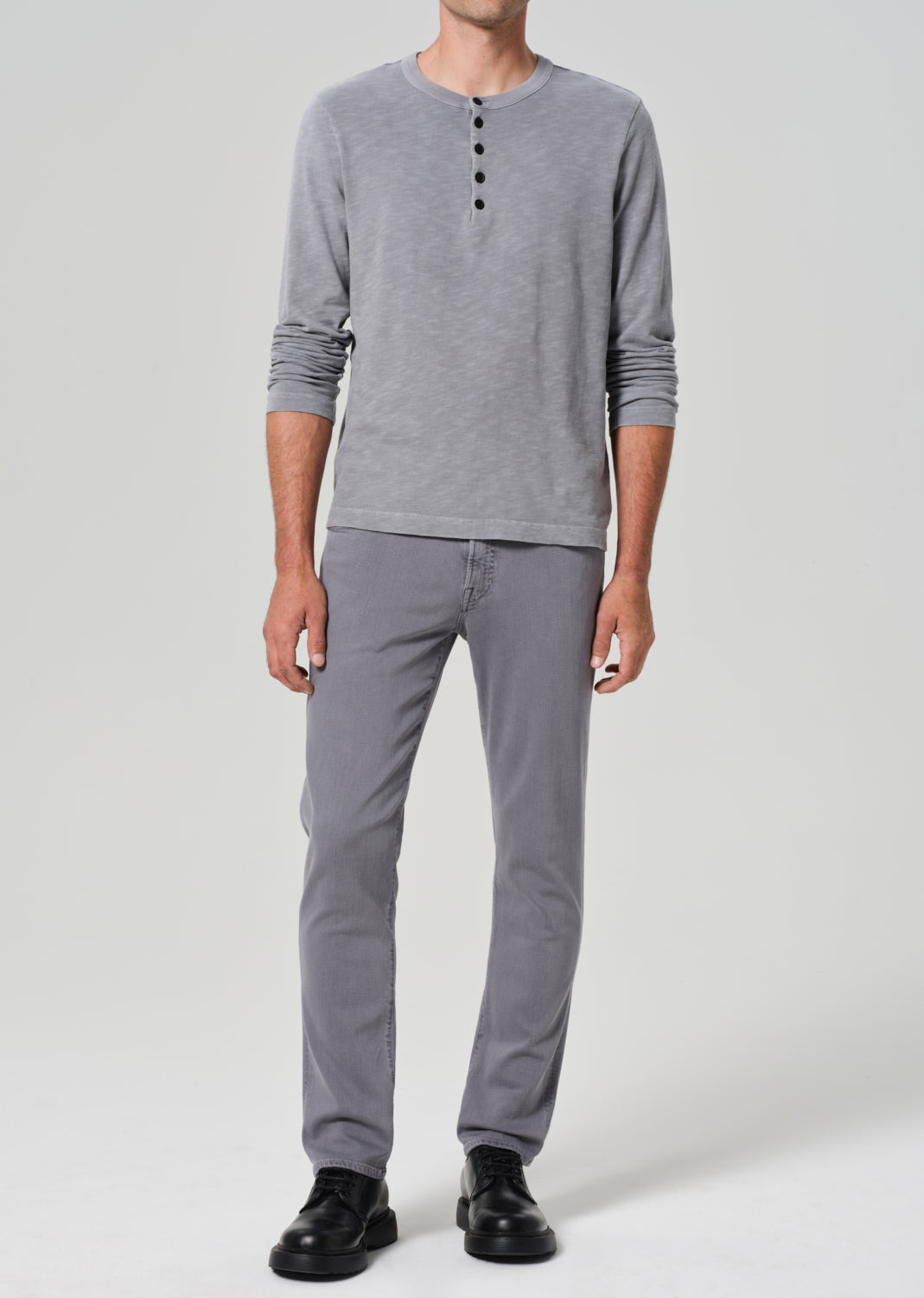 Gage Slim Straight Soft Weft in Heron Grey