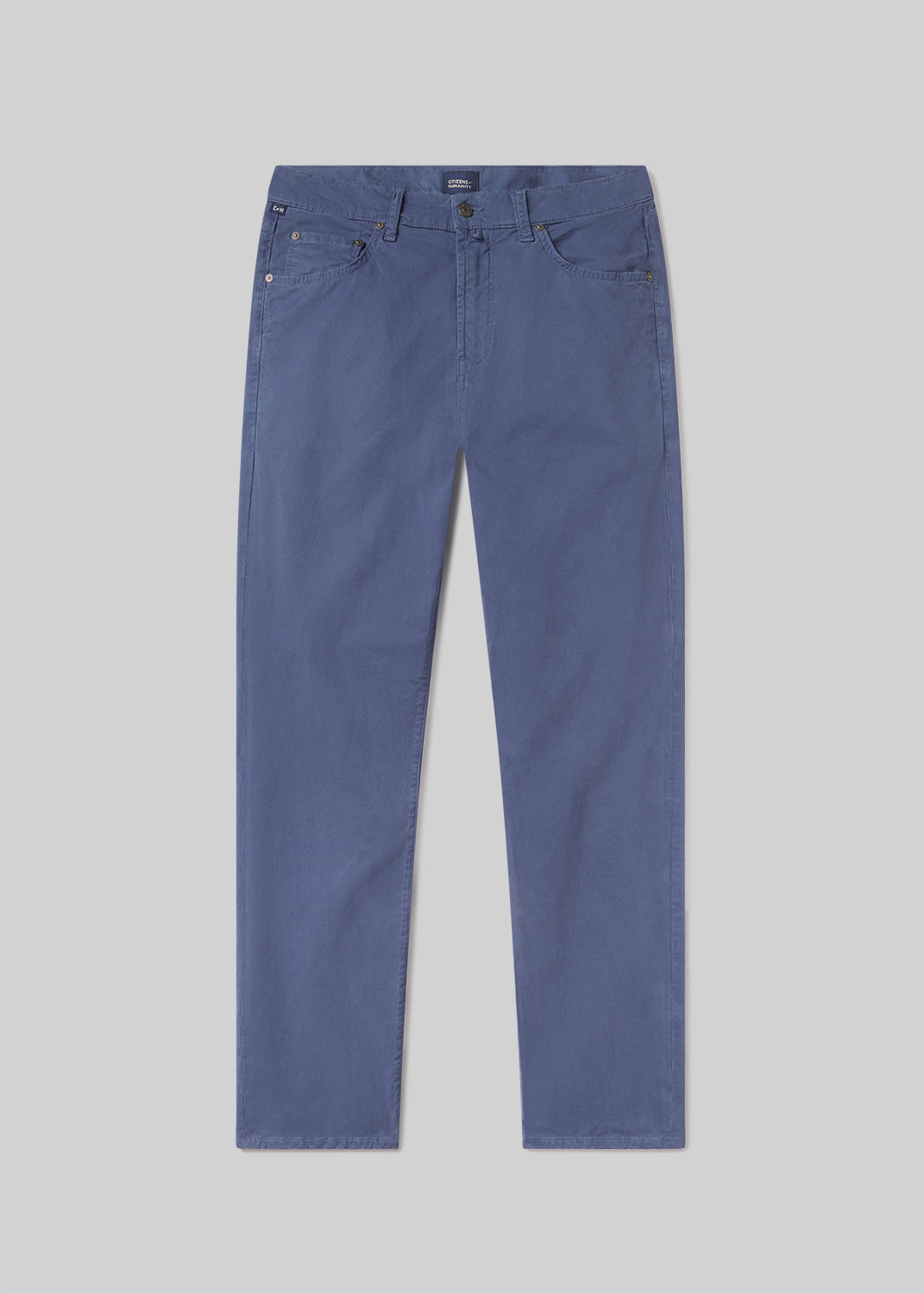 Gage Slim Straight Cashmere Touch Sateen in Blue