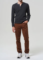 Gage Slim Straight Cashmere Touch Sateen in Cognac