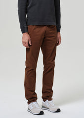 Gage Slim Straight Cashmere Touch Sateen in Cognac