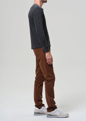 Gage Slim Straight Cashmere Touch Sateen in Cognac