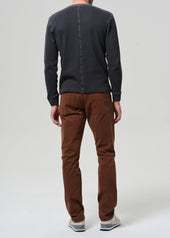Gage Slim Straight Cashmere Touch Sateen in Cognac