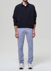 Gage Slim Straight Cashmere Touch Sateen in Glacier