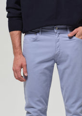 Gage Slim Straight Cashmere Touch Sateen in Glacier