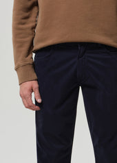 Gage Slim Straight Cashmere Touch Sateen in Ink