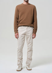 Gage Slim Straight Cashmere Touch Sateen in Light Taupe