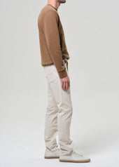 Gage Slim Straight Cashmere Touch Sateen in Light Taupe