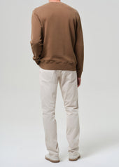 Gage Slim Straight Cashmere Touch Sateen in Light Taupe
