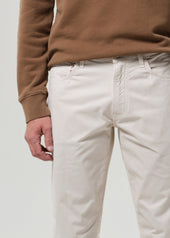 Gage Slim Straight Cashmere Touch Sateen in Light Taupe