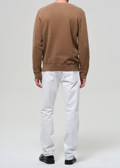 Gage Slim Straight Cashmere Touch Sateen in Soft White