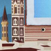 Firenze Travel Poster Silk Pocket Square Duomo 40x40cm