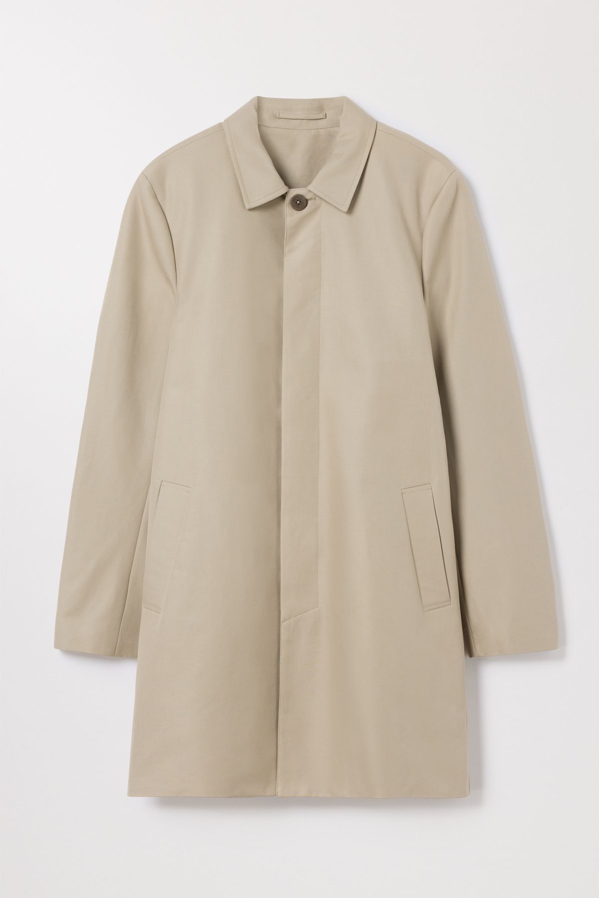 Beige Car Coat Water Repellent Organic Cotton Asket