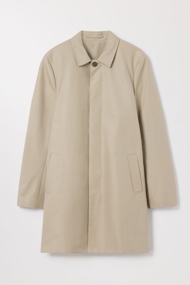 Beige Car Coat Water Repellent Organic Cotton Asket