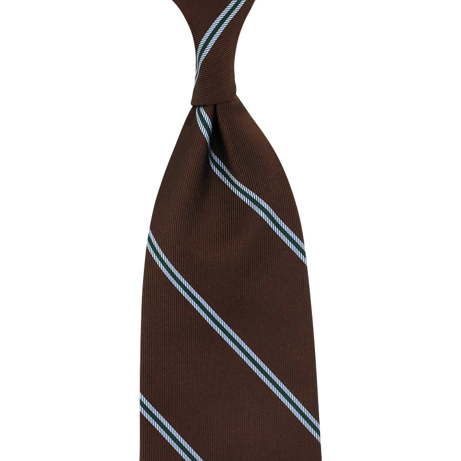 Repp Stripe Silk Tie Hand Rolled