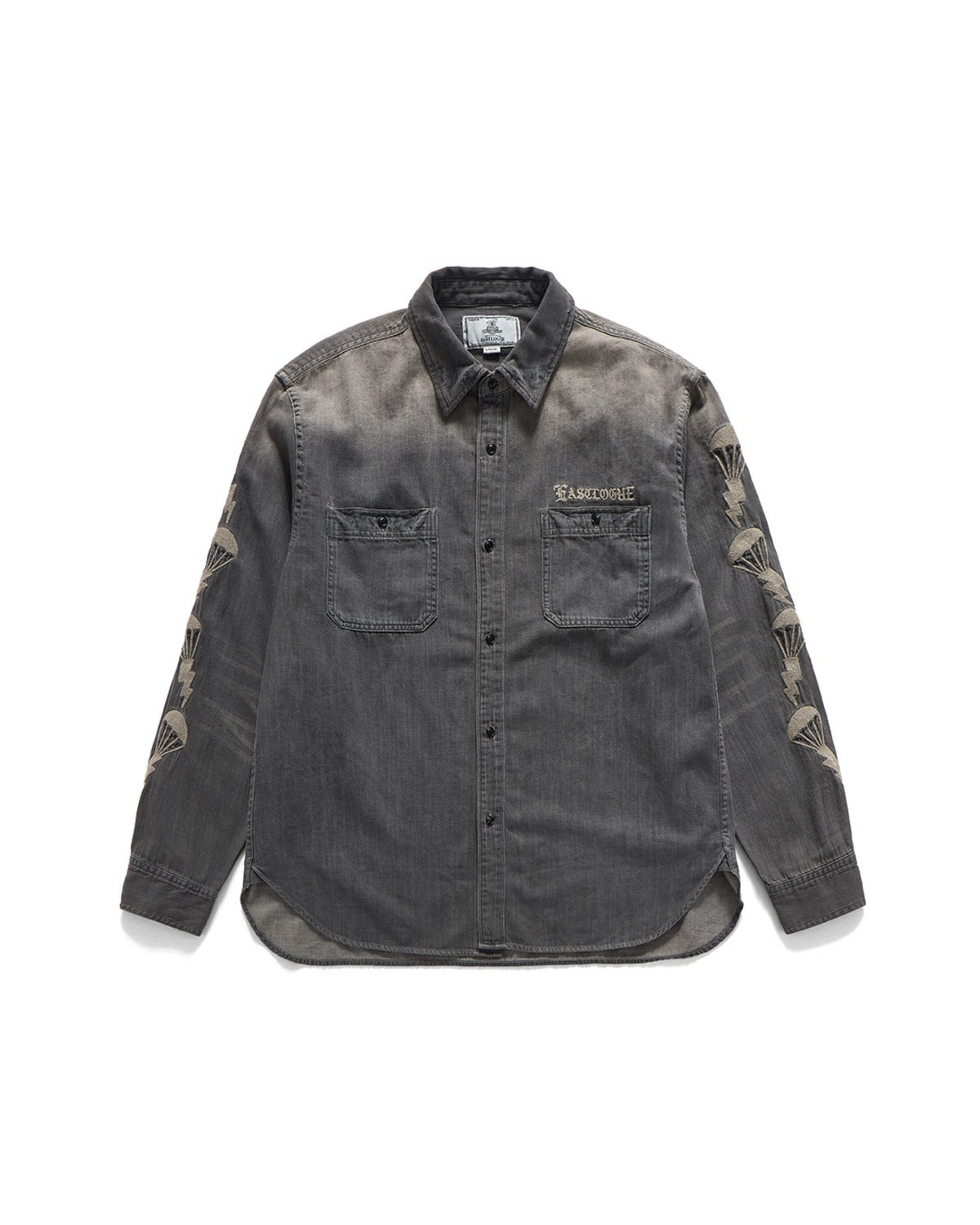 EMBROIDERED CHAMBRAY WORK SHIRTS / CHAMBRAY BLACK