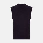 Dark Purple Fine Merino V Neck Vest