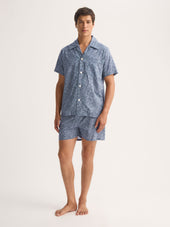 Men S Short Pajamas Cotton Batiste Night Sky Print