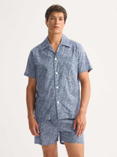 Men S Short Pajamas Cotton Batiste Night Sky Print