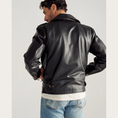 Men's Leather Biker Jacket
