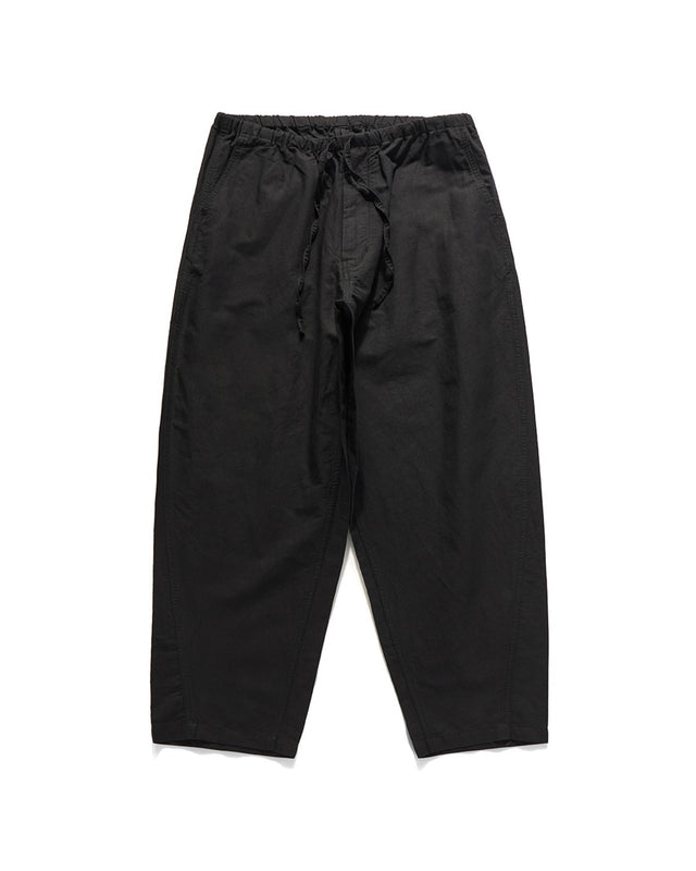 LOUNGER CURVED EASY PANTS / BLACK LINEN