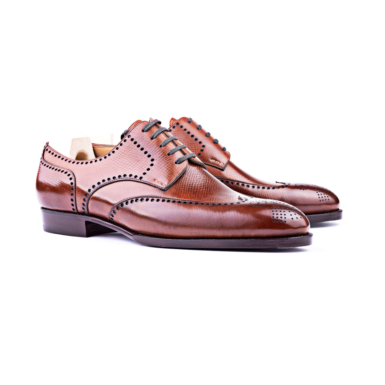 Long Wing Full Brogued Five Eyelet Derby