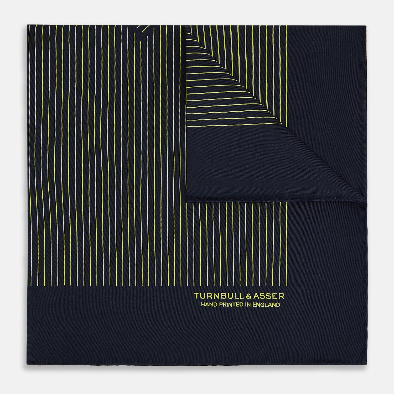 And Gold Stripe Silk Pocket Square