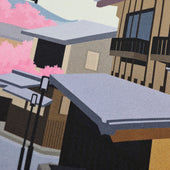 Kyoto Travel Poster Silk Pocket Square 40x40cm