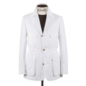 Safari Jacket in White Linen