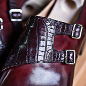 Double Buckle Monk With Alligator Paralell Straps