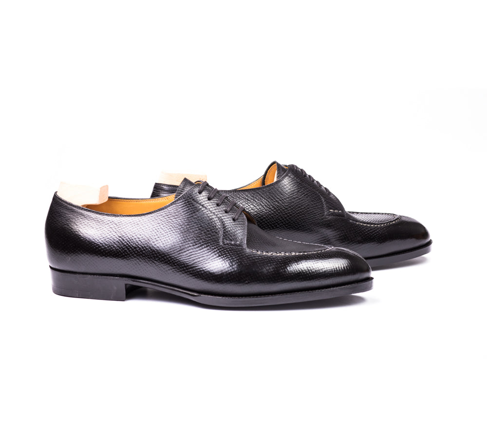 Five Eyelet Split Toe Derby With Hand Stitched Apron In Russian Calf Leather