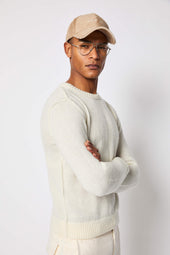 Maglia girocollo bianco avorio