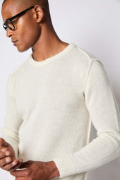 Maglia girocollo bianco avorio