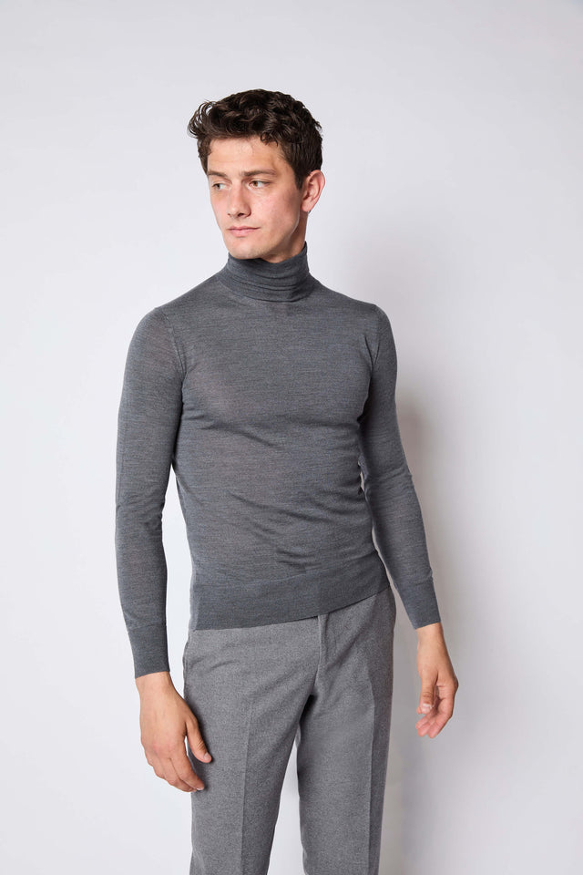 Maglia dolcevita grigio medio melange