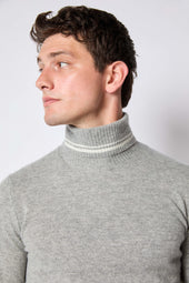 Maglia Dolcevita Grigio Chiaro Melange