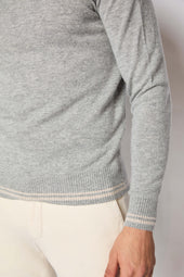 Maglia Dolcevita Grigio Chiaro Melange