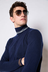 Maglia Dolcevita Blu Scuro