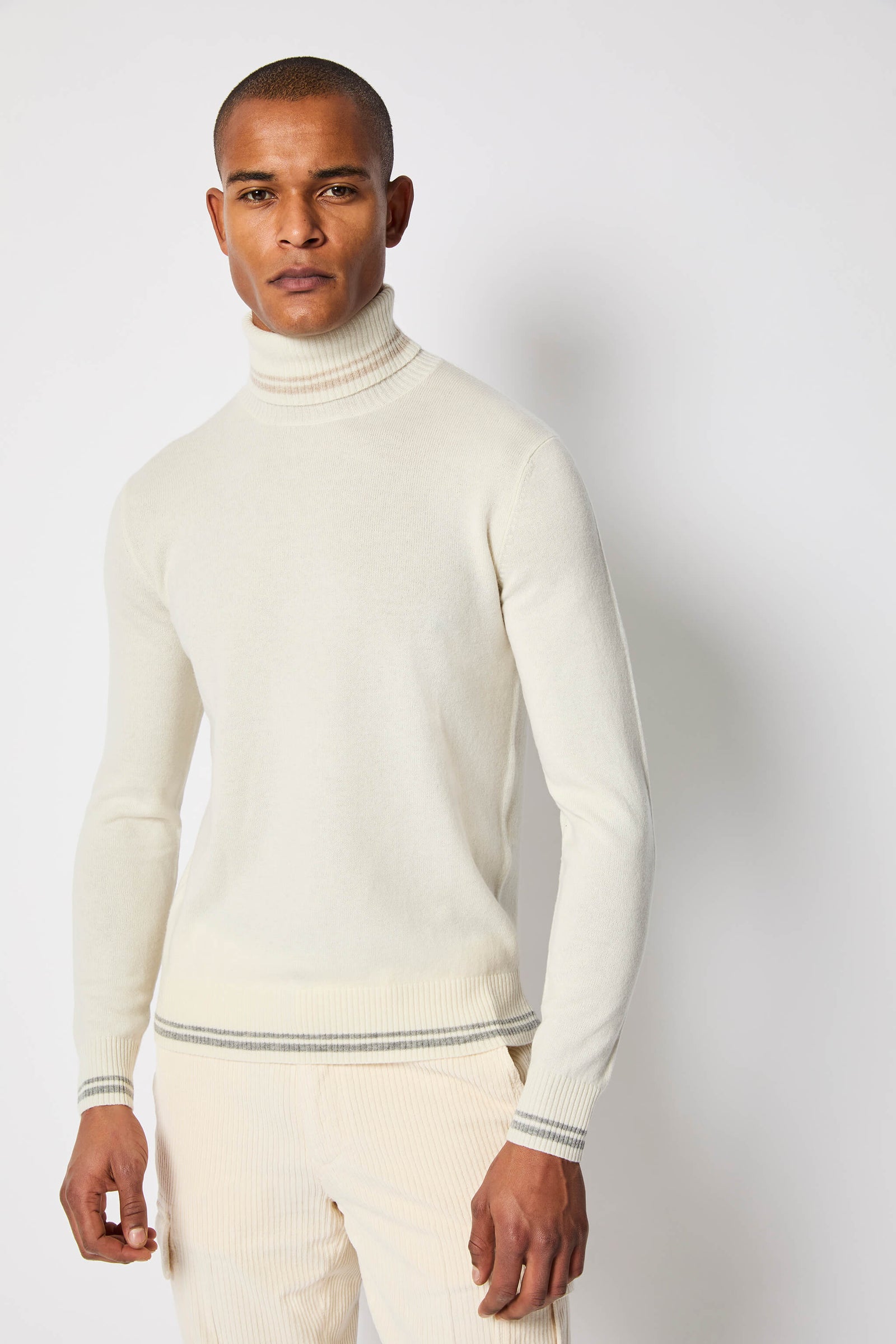 Maglia Dolcevita In Lana E Cashmere Avorio