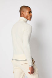 Maglia dolcevita in lana e cashmere avorio